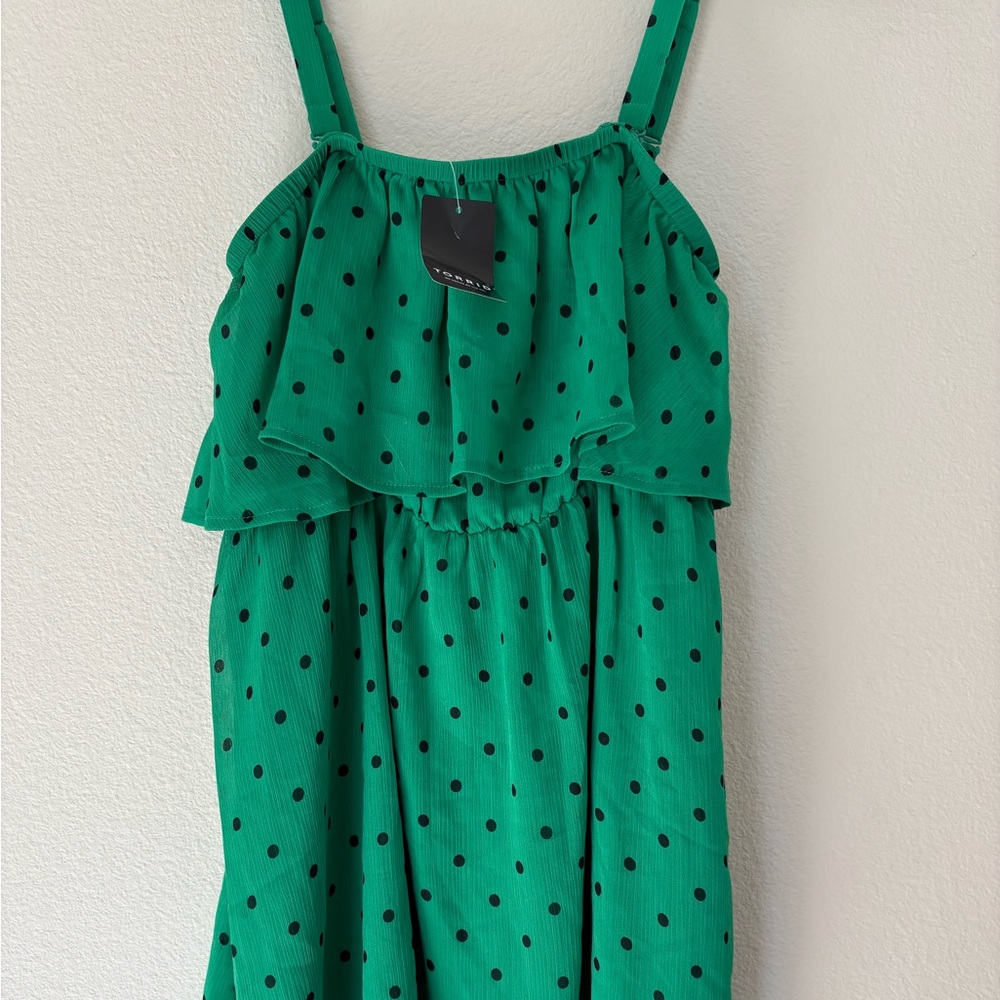 Green Polka Dot Top